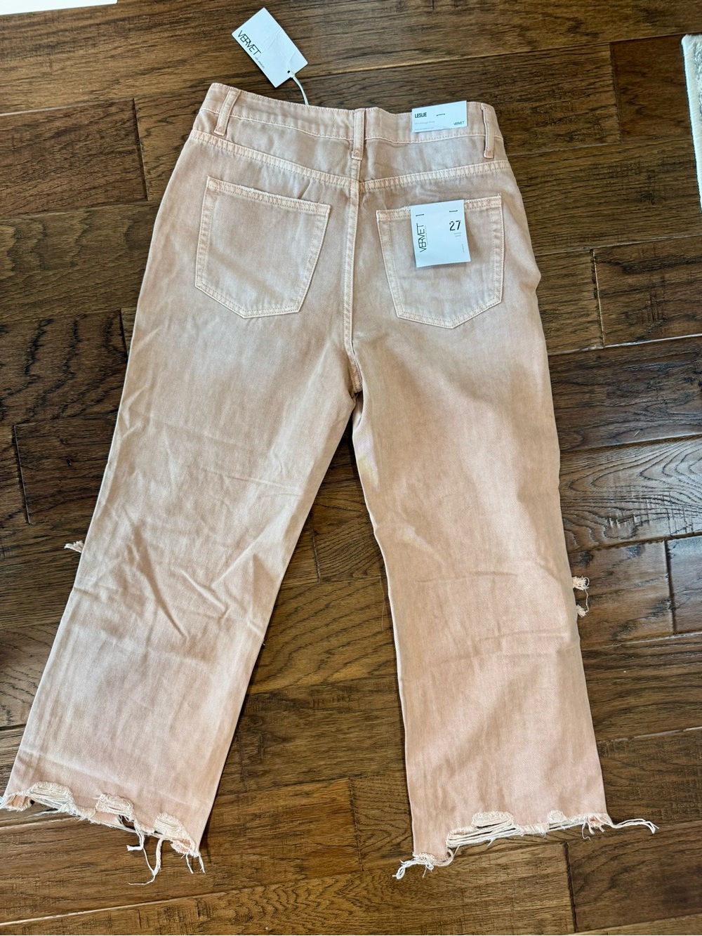 VERVET Light Brown High-Rise Distressed Vintage Flare Jeans - Picture 4 of 6